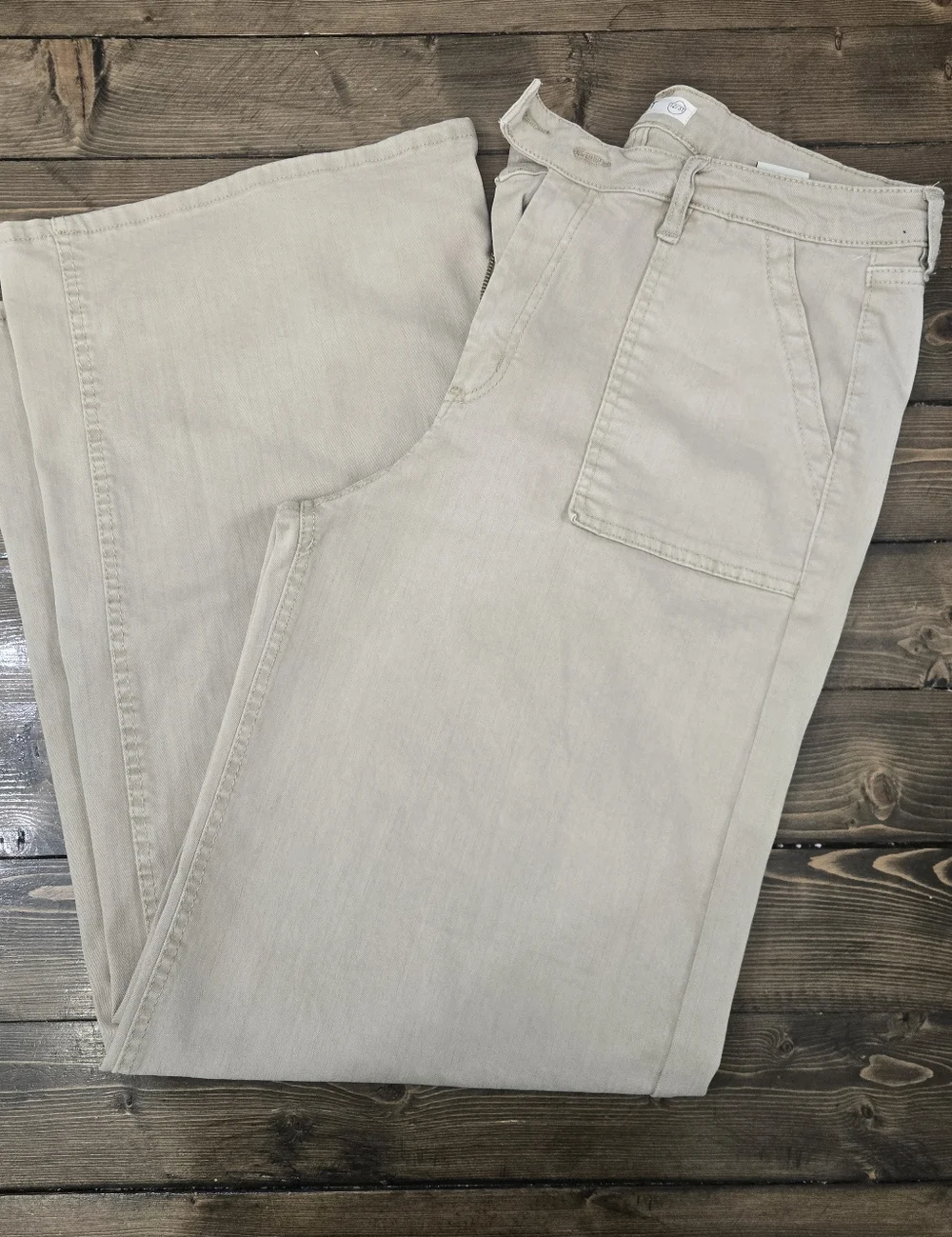 Womens Oat New York Wide-Leg Utility Trousers in Color Beige Size 12